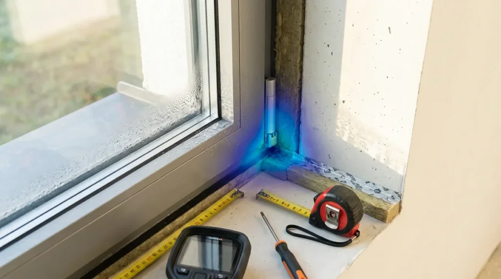 Temperaturmessung an Fensternischenecke